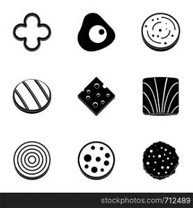 Eco slice product icon set. Simple set of 9 eco slice product vector icons for web isolated on white background. Eco slice product icon set, simple style