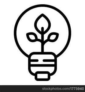 Eco smart lightbulb icon. Outline Eco smart lightbulb vector icon for web design isolated on white background. Eco smart lightbulb icon, outline style