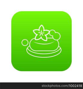 Eco spa soap icon green vector isolated on white background. Eco spa soap icon green vector