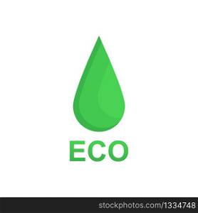 Eco symbol logo in the form of a green drop. Clean energy. Clean environment. Bio fuel. Vector EPS 10