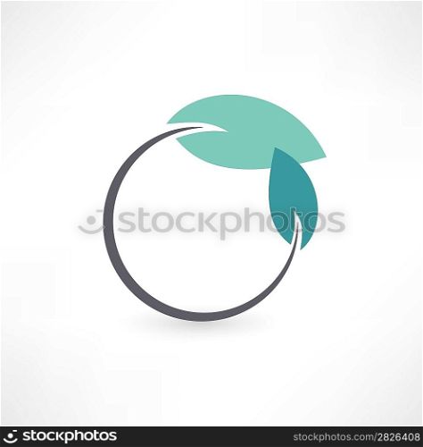 Eco symbols with leaf
