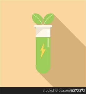 Eco test tube icon flat vector. Nature clean. Electric safe. Eco test tube icon flat vector. Nature clean