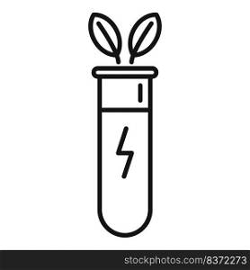 Eco test tube icon outline vector. Nature clean. Electric safe. Eco test tube icon outline vector. Nature clean