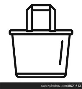 Eco textile bag icon outline vector. Food paper. Recycle box. Eco textile bag icon outline vector. Food paper