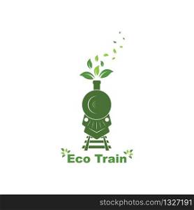 eco trains vector illustration design template