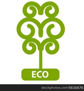 Eco Tree, Isolated On White Background, Vector Illustration