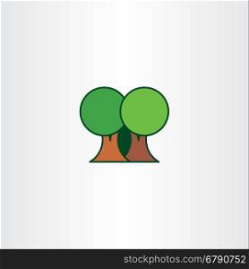 eco trees flat vector icon illustration element design