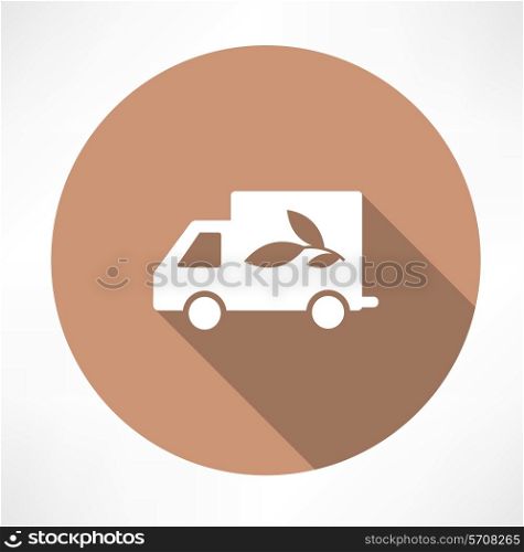 eco truck icon. Flat modern style vector illustration