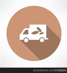 eco truck icon. Flat modern style vector illustration