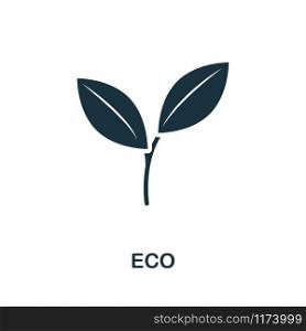 Eco vector icon illustration. Creative sign from farm icons collection. Filled flat Eco icon for computer and mobile. Symbol, logo vector graphics.. Eco vector icon symbol. Creative sign from farm icons collection. Filled flat Eco icon for computer and mobile