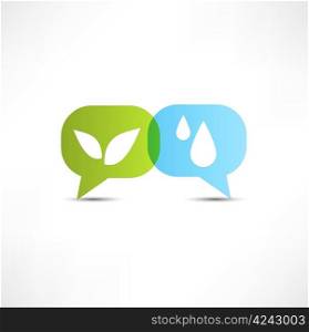Eco. Water and vegetation. Symbol.
