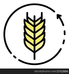 Eco wheat plant icon. Outline eco wheat plant vector icon color flat isolated. Eco wheat plant icon color outline vector