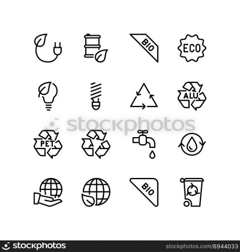 Ecological and pollution free environment icon set