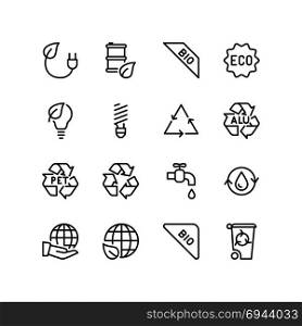 Ecological and pollution free environment icon set