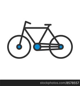 Ecological Bike Icon. Editable Bold Outline With Color Fill Design. Vector Illustration.