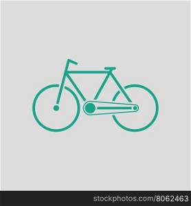 Ecological bike icon. Gray background with green. Vector illustration.