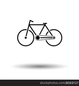 Ecological bike icon. White background with shadow design. Vector illustration.