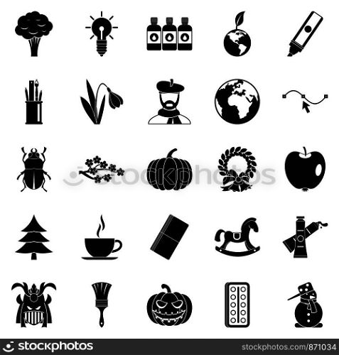 Ecological footprint icons set. Simple set of 25 ecological footprint vector icons for web isolated on white background. Ecological footprint icons set, simple style
