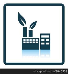 Ecological industrial plant icon. Shadow reflection design. Vector illustration.