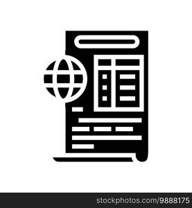 ecological report glyph icon vector. ecological report sign. isolated contour symbol black illustration. ecological report glyph icon vector illustration