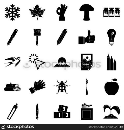Ecological solution icons set. Simple set of 25 ecological solution vector icons for web isolated on white background. Ecological solution icons set, simple style