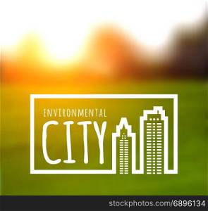 Ecologically clean green city.. Ecologically clean green city. Vector illustration on a nature background