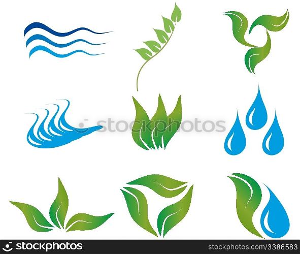 Ecology and botanic icons for design use