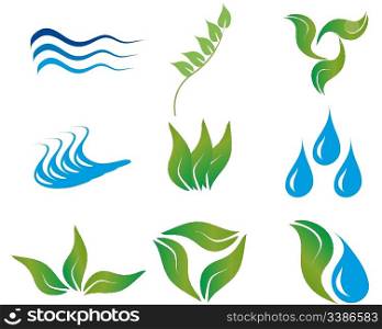Ecology and botanic icons for design use