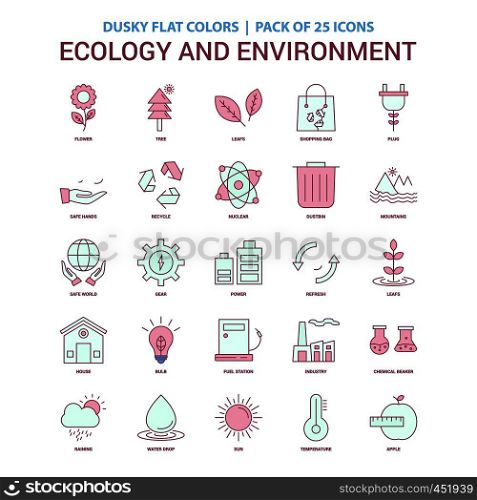 Ecology and Enviroment icon Dusky Flat color - Vintage 25 Icon Pack