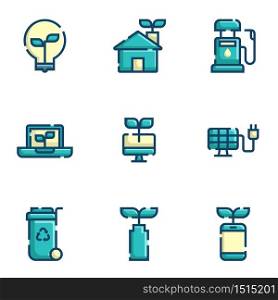 ecology and environment icon set flat design vector illustration