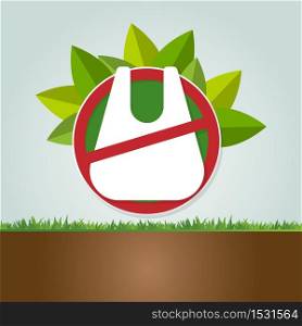 Ecology and Environmental Save World Concept,No plastic bags.Vector illustration