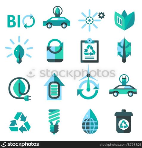 Ecology and recycling global environment conservation icons set isolated vector illustration