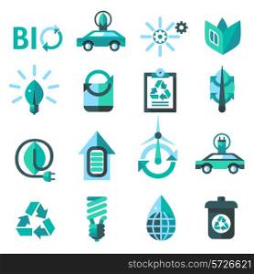 Ecology and recycling global environment conservation icons set isolated vector illustration