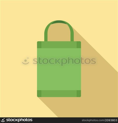 Ecology bag icon flat vector. Eco fabric bag. Cotton handle. Ecology bag icon flat vector. Eco fabric bag