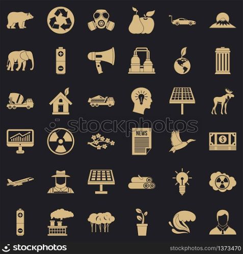Ecology care icons set. Simple style of 36 ecology care vector icons for web for any design. Ecology care icons set, simple style