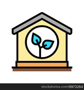 ecology clean house color icon vector. ecology clean house sign. isolated symbol illustration. ecology clean house color icon vector illustration