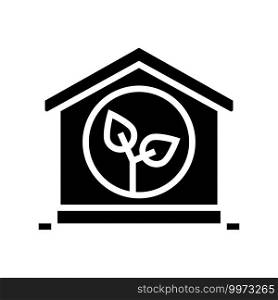 ecology clean house glyph icon vector. ecology clean house sign. isolated contour symbol black illustration. ecology clean house glyph icon vector illustration