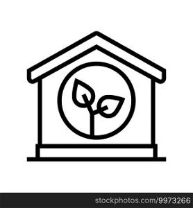 ecology clean house line icon vector. ecology clean house sign. isolated contour symbol black illustration. ecology clean house line icon vector illustration