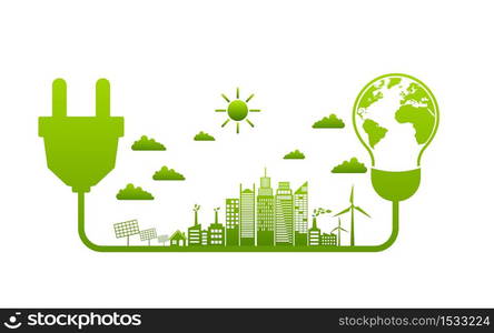 Ecology concept and Environmental ,Banner design elements for sustainable energy development, Vector illustration