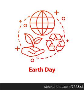 Ecology concept icon. Earth Day. Environment protection idea thin line illustration. Vector isolated outline drawing. Ecology concept icon