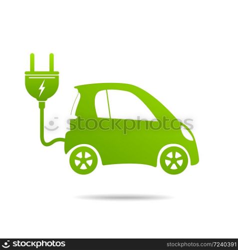 Ecology concept with eco car Environmental Cityscape Concept,Car Symbol With Green Leaves Around Cities Help The World With Eco-Friendly Idea