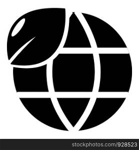 Ecology earth globe icon. Simple illustration of ecology earth globe vector icon for web design. Ecology earth globe icon, simple style