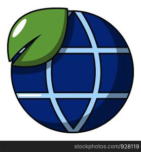 Ecology earth planet globe icon. Cartoon illustration of ecology earth planet globe vector icon for web. Ecology earth planet globe icon, cartoon style