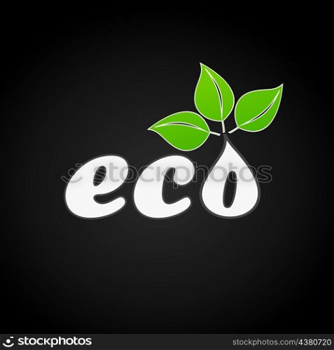 Ecology. Ecological sign on a black background. A vector illustration