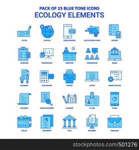 Ecology Elements Blue Tone Icon Pack - 25 Icon Sets
