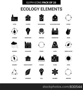 Ecology Elements Glyph Vector Icon set