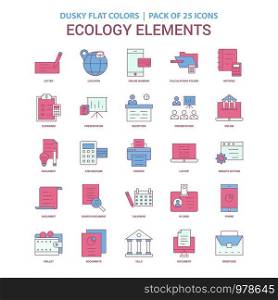 Ecology Elements icon Dusky Flat color - Vintage 25 Icon Pack