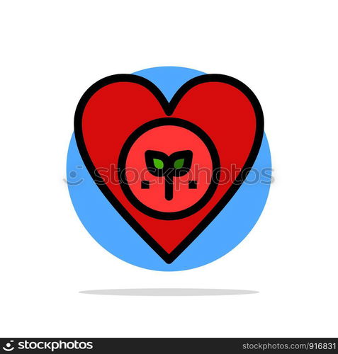 Ecology, Environment, Favorite, Heart, Like Abstract Circle Background Flat color Icon