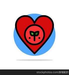 Ecology, Environment, Favorite, Heart, Like Abstract Circle Background Flat color Icon