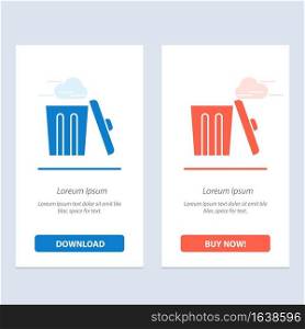 Ecology, Environment, Garbage, Trash  Blue and Red Download and Buy Now web Widget Card Template